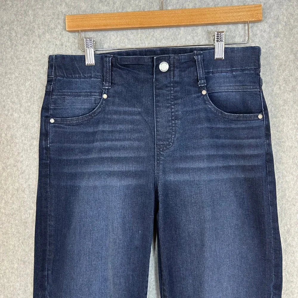 Liverpool The Gia Glider Crop Jeans Twisted Split Hem Dark Wash Denim Size‎ 8 29
